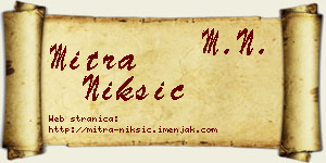 Mitra Nikšić vizit kartica